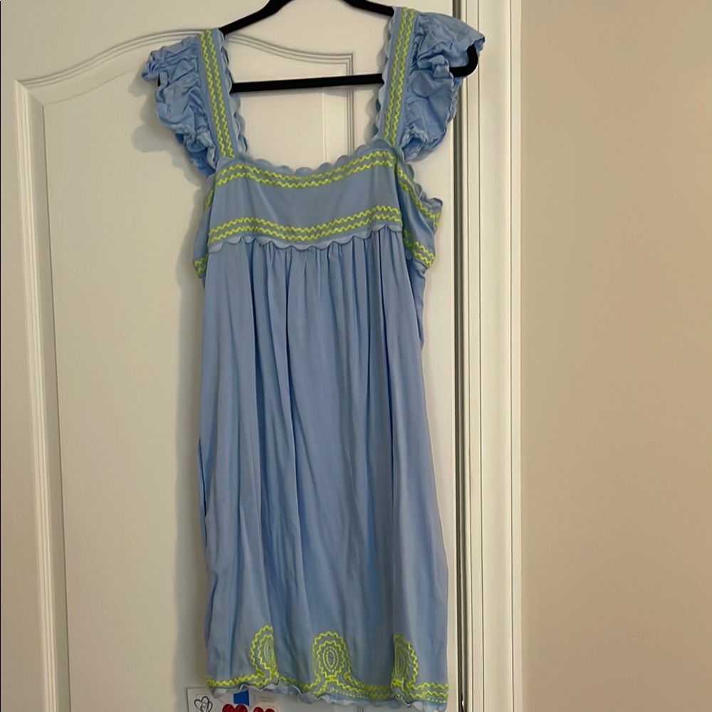J. Marie blue and green Rick rack dress
